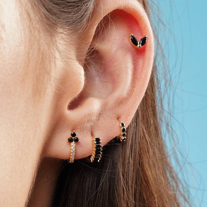 Diat - Wholesale Hoop Earrings - Black hoop earrings - cartilage hoops1