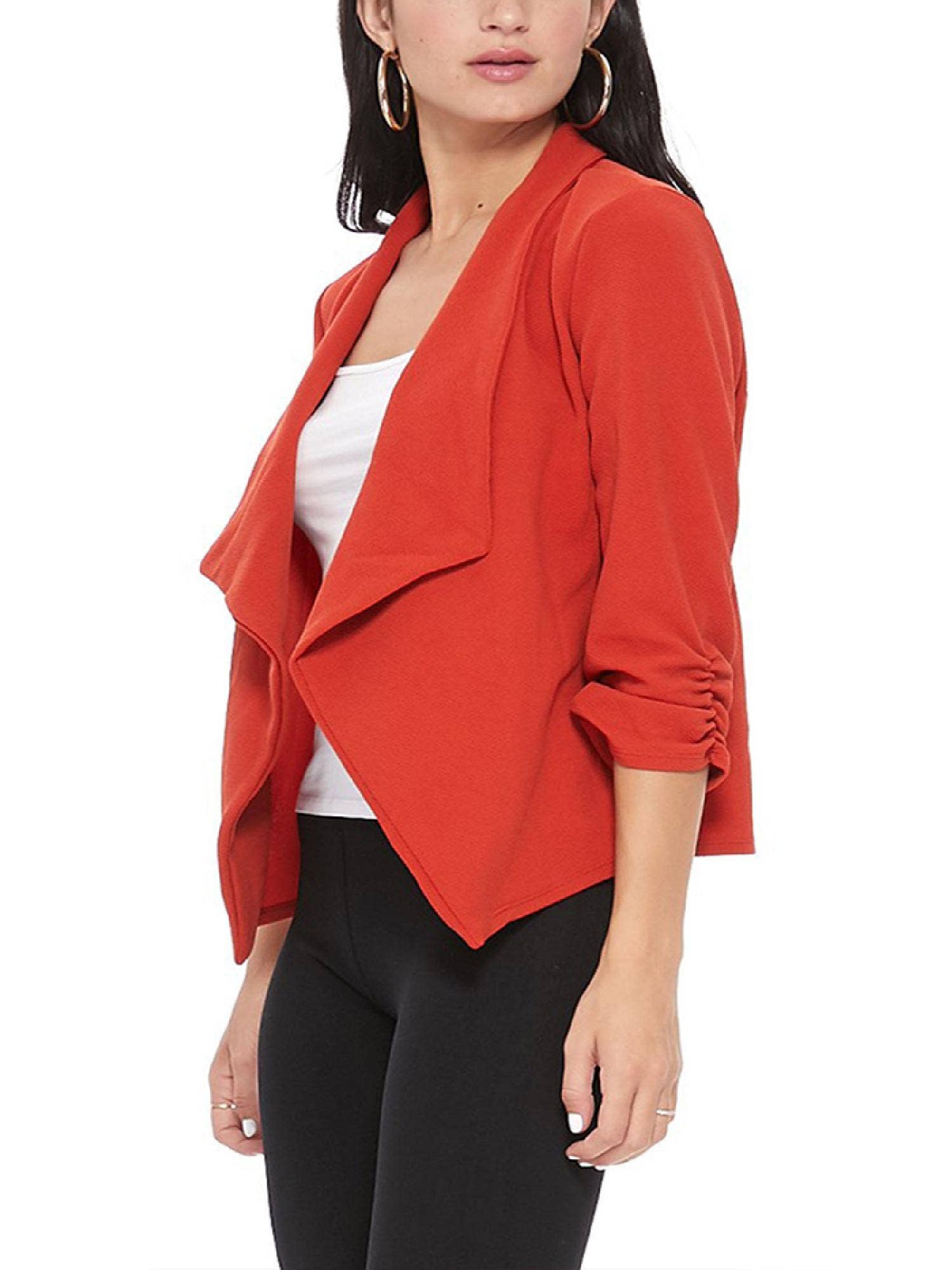 MOA COLLECTION - Wholesale Blazer - Women's - Casual Open Front Draped Solid Blazer Jacket65