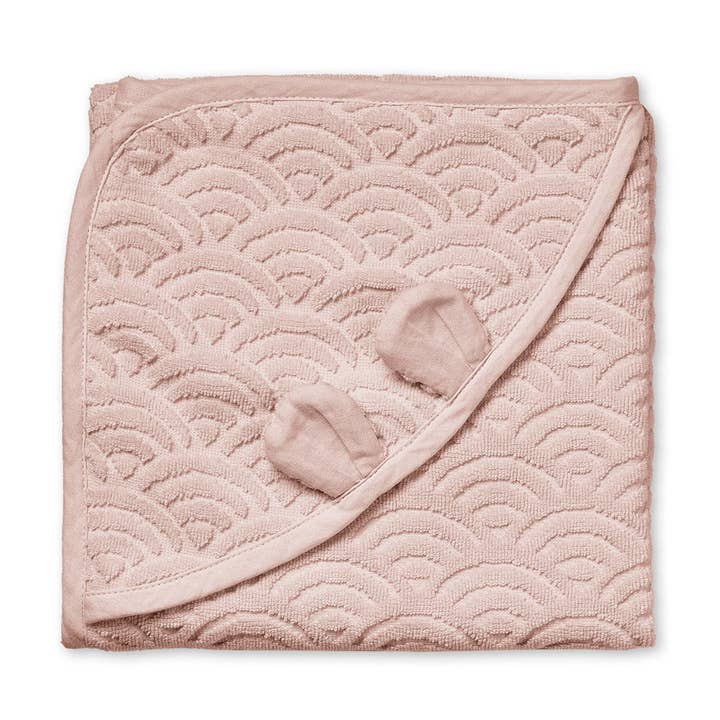 Towel, Baby, hooded w/ ears - GOTS Dusty Rose for wholesale by Cam Cam Copenhagen