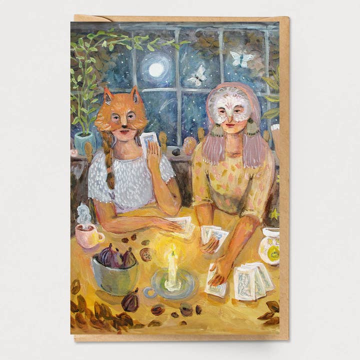 Tarjeta Lady Fox and Sister Owl para venta al por mayor de Ingrid Press