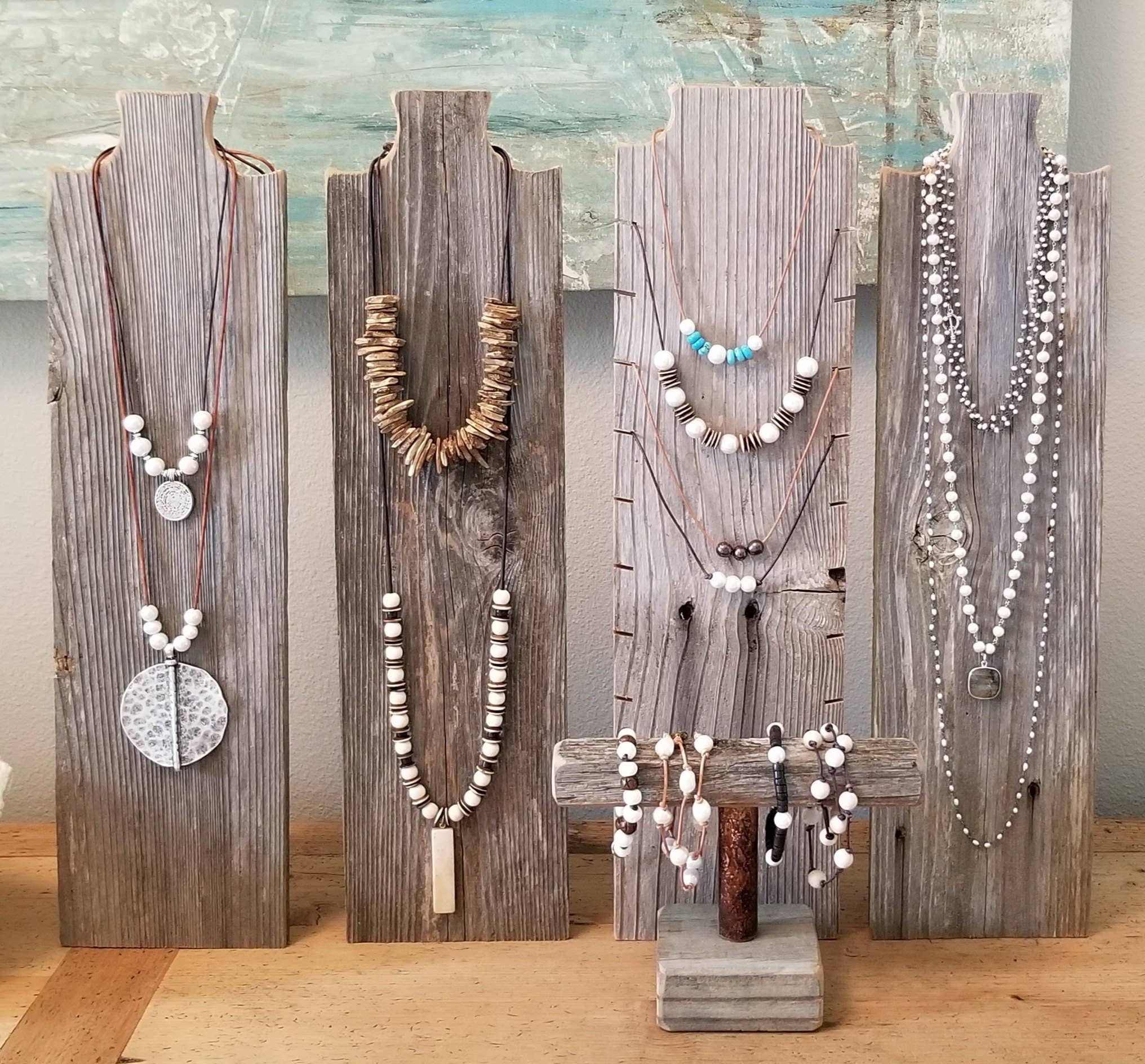 Gifted Shop Works, LLC - Wholesale Jewelry Stand & Display - Weathered Wood Necklace Display Stand And Holder8