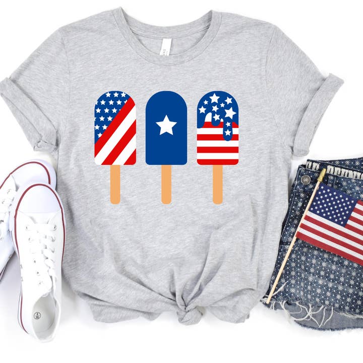 Camiseta estampada del 4 de julio de American Popsicles para venta al por mayor de Londas Trendy Tees