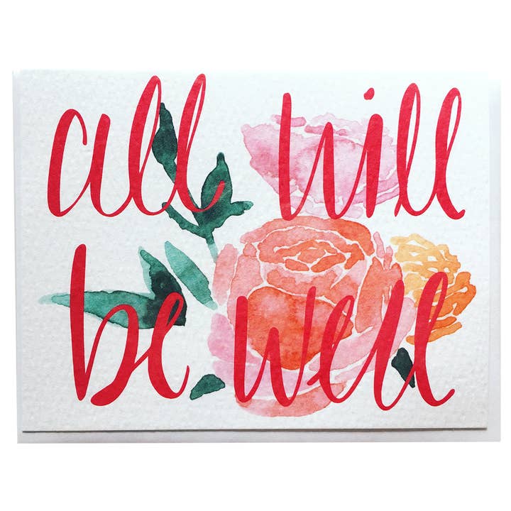 Carte Get Well Fleurs Aquarelle pour la vente par Allie & Elle