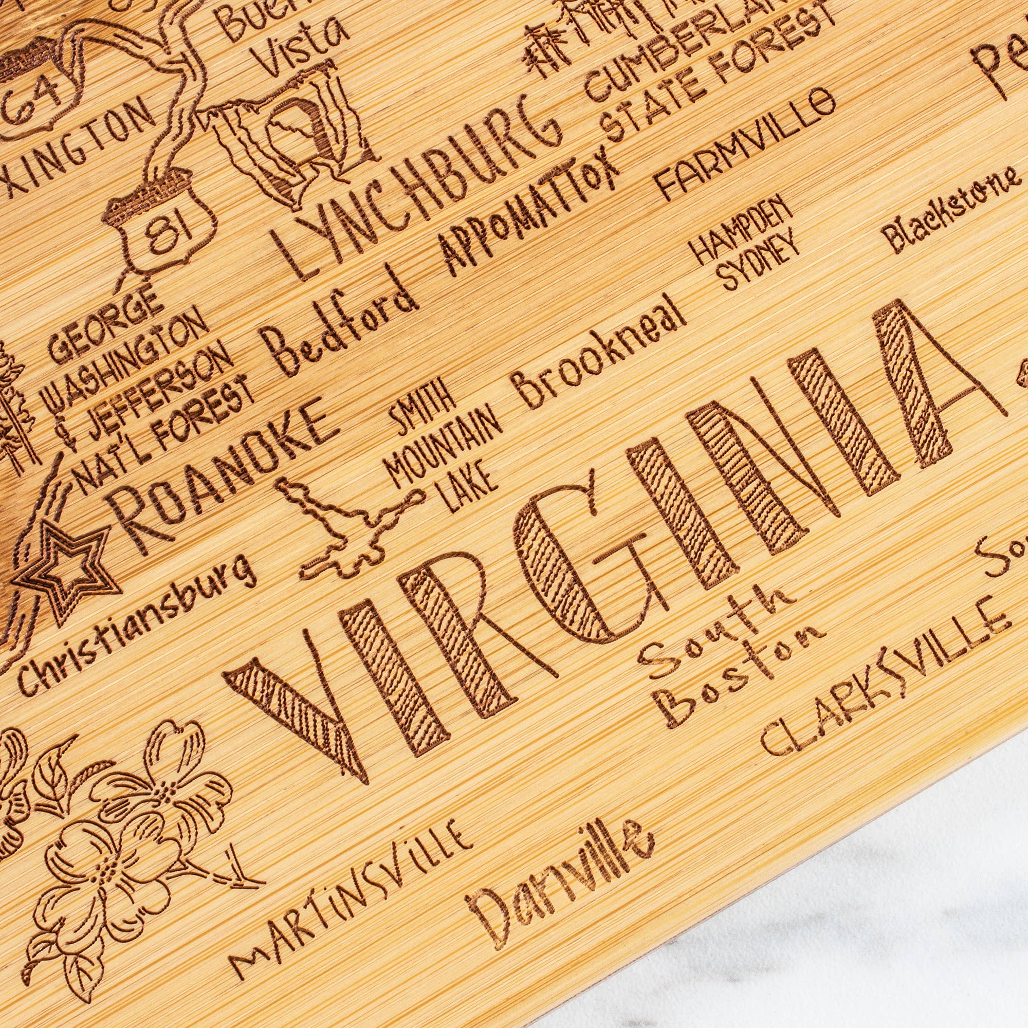 Totally Bamboo - Wholesale Cutting Board - Destination Virginia Cutting Board with Engraved Artwork4