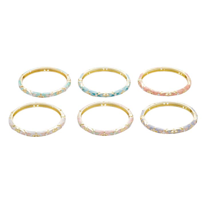 Dainty Floral Enamel Cz Bracelet for wholesale by Simply Jewels