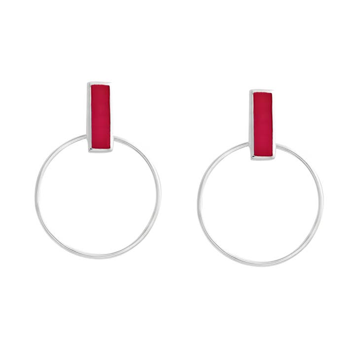 Olathe Ohrringe - 925 Sterling Silber - Fuchsia-Quarz für den Großhandel von TALISMAS BIJOUX