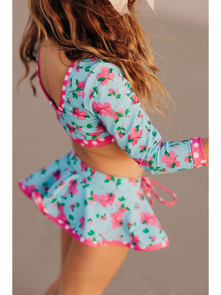 Sugar Bee Clothing – wholesale Two-piece swimsuit – Kids – Girls Swimsuit - Skirt Bikini - Bougainvillea1