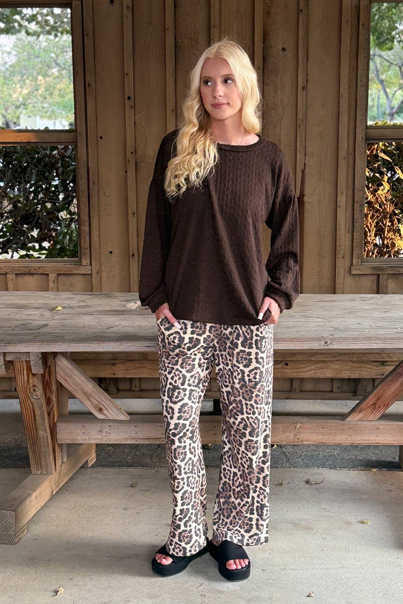 24-Hrs Fashion - Wholesale Pants - Women's - Leopard Print Pants With Side Pockets 3