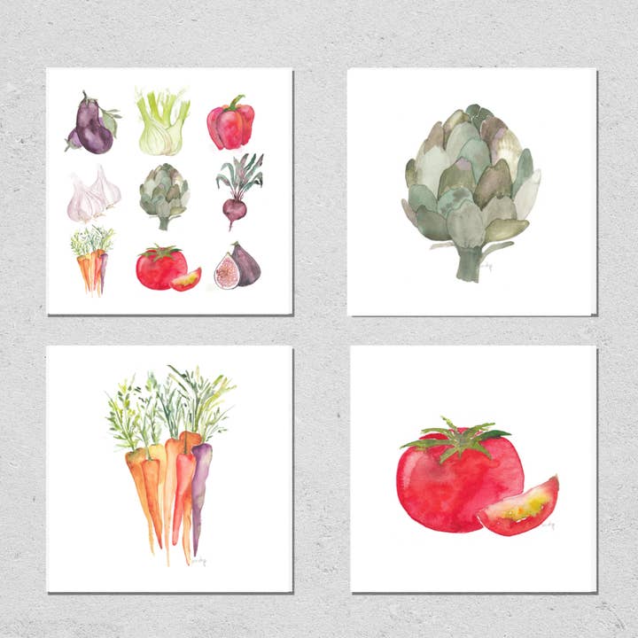 Garden Veggies Card Set for wholesale by Maria DeVito Palmer Designs LLC