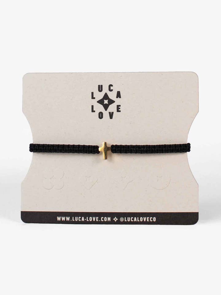 Kids Matias Gold Cross in Black for wholesale by Luca Love