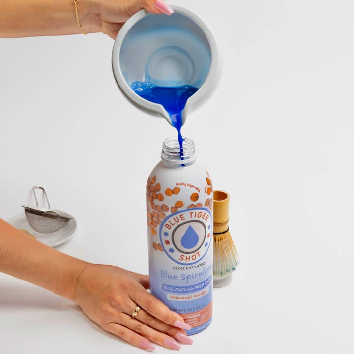 TIGER SHOT - Wholesale Protein/Superfood Powder - BLUE MATCHA SHOT for lattes (16 Servings)6