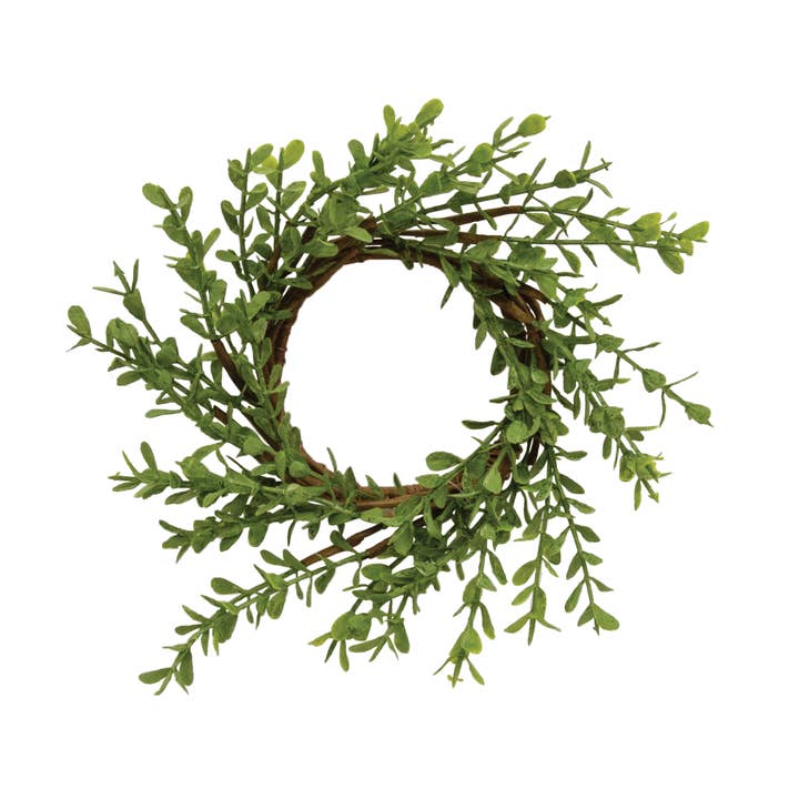 Col House Designs - Wholesale Artificial Plant - Baby Boxwood Candle Ring - 2.5"