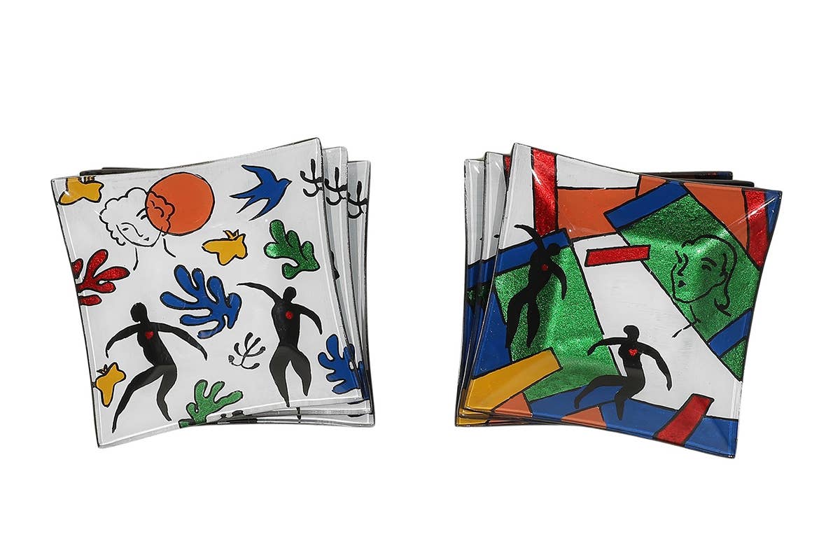 Socadis - Vente Assiettes/plats/bols de décoration - VA10774 - Coupelles Carrees Esprit Matisse - Acapulco0