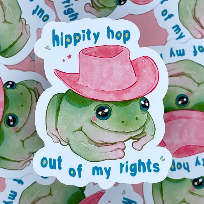 Hop out of my rights | Frog Sticker | Abortion-Rights for wholesale by BubblesArtCraft