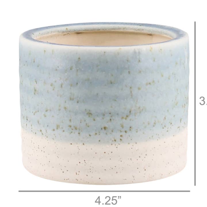 Isle Cachepot, Ceramic - Sm - Light Blue for wholesale by HomArt