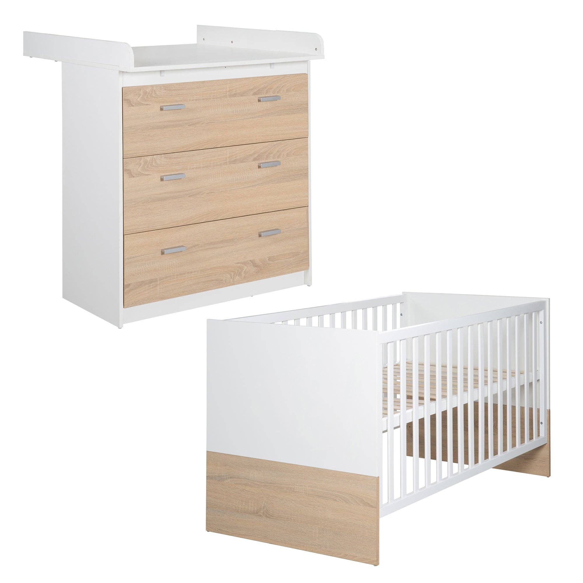 roba kids - Venta al por mayor Mueble de dormitorio - Set de muebles para niños 'Gabriella' de roba kids - 2 piezas: cama y cambiador0