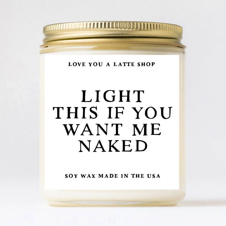Acenda esta vela de frasco de vidro nu se você quiser comigo 2 TAMANHOS por atacado de Love You a Latte Shop