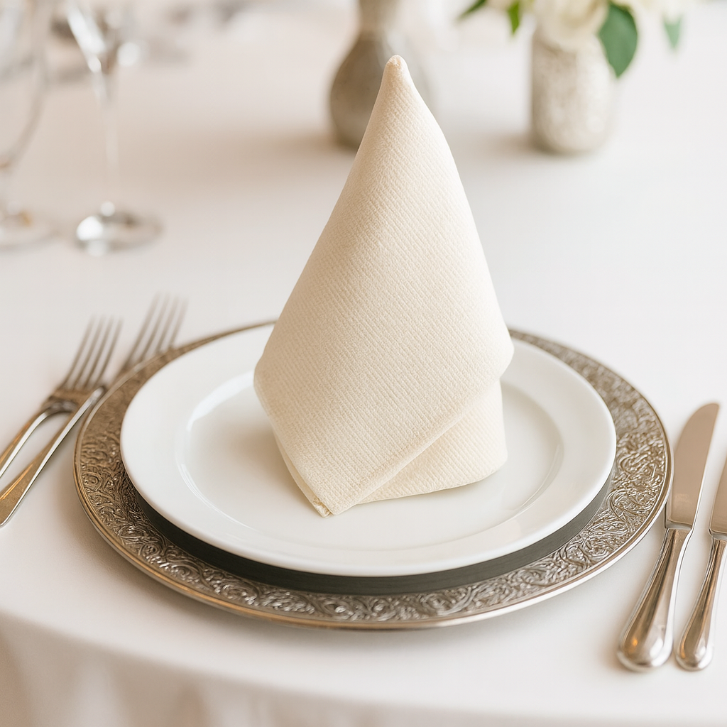 Fennco Styles - Wholesale Dinner & cloth napkin - Basket Weave Ivory 20" Cloth Napkin 0