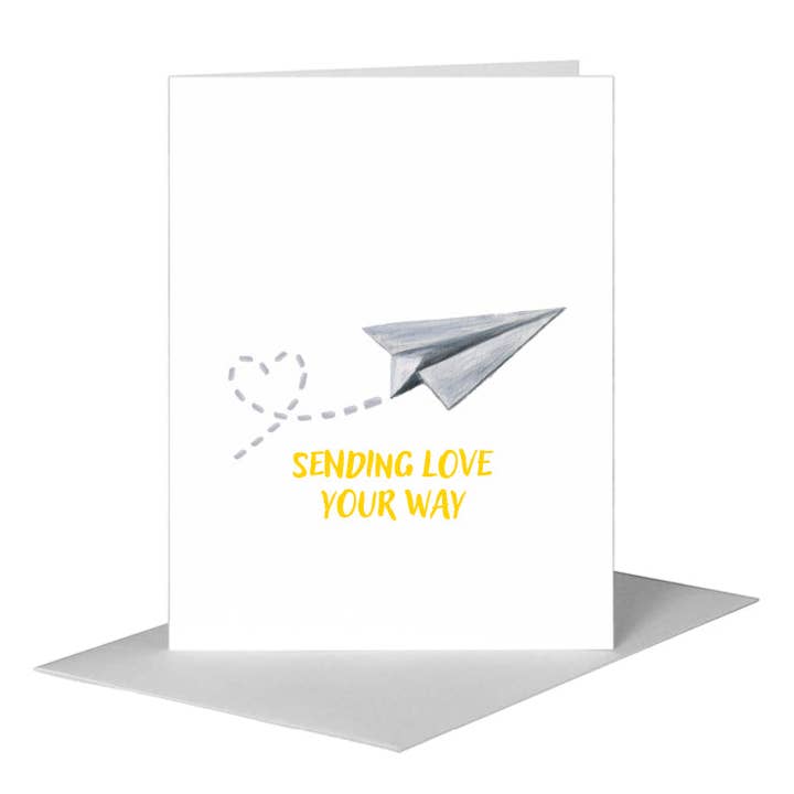 Avion en papier, carte de vœux (n°8747B) pour la vente par Printed Canvas