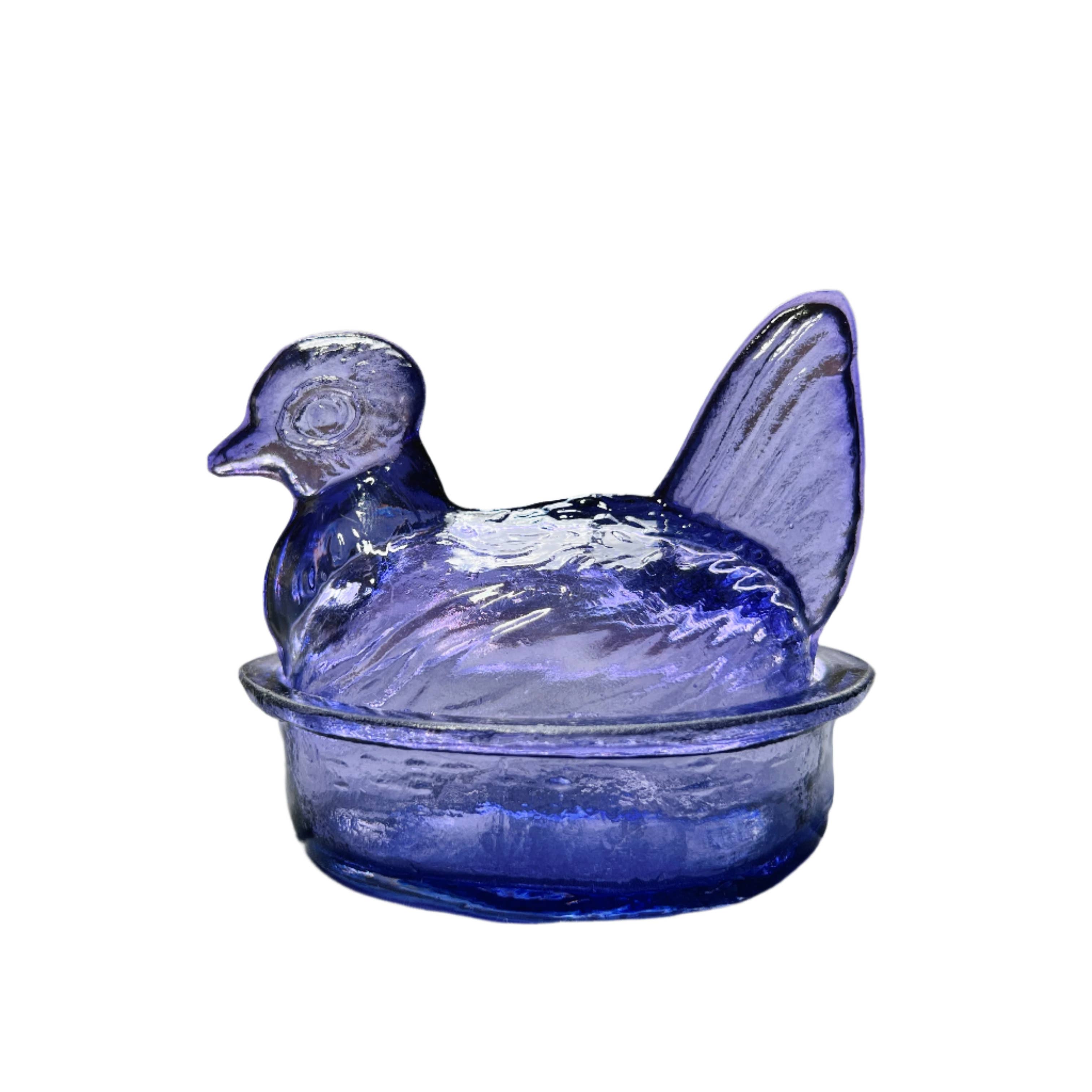 Kitchen One - Wholesale Decorative Plate/Dish/Bowl - Nesting Hen Bowl - LAVENDER | Hand Blown Glass