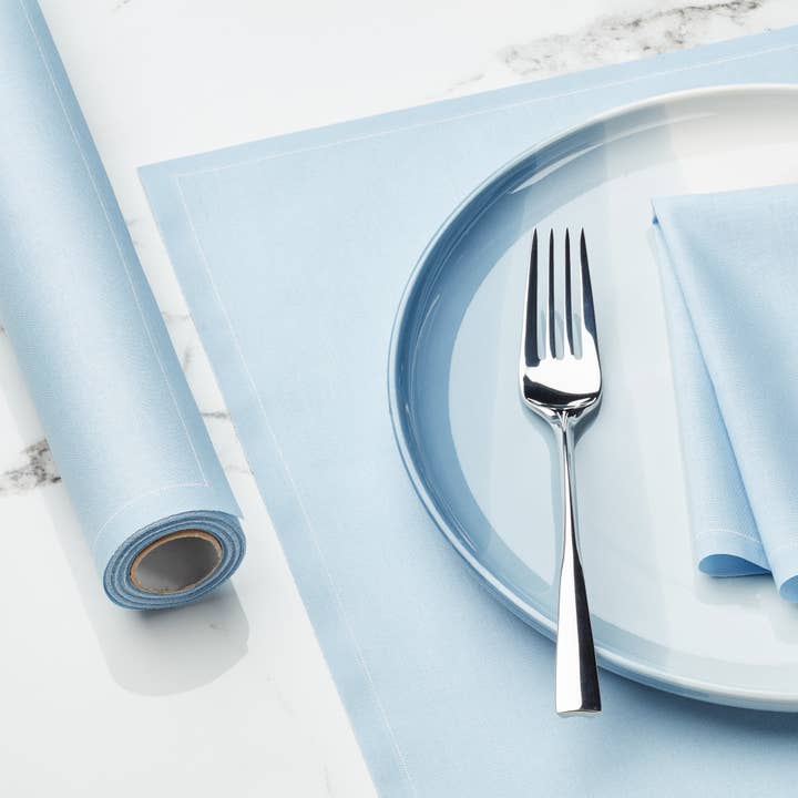 MY DRAP - Wholesale Dinner & Cloth Napkin - Foggy Blue Cotton Cocktail Napkins 50 Units