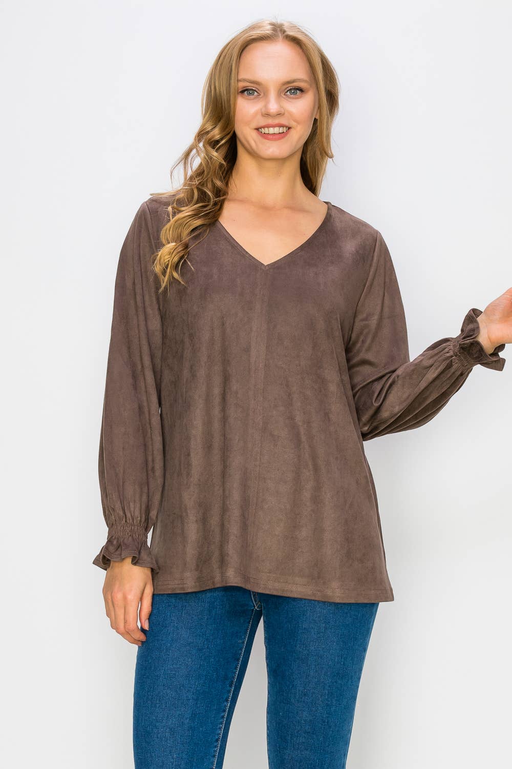 Joh Apparel - Wholesale Blouse - Women's - Abigail Stretch Suede Top13