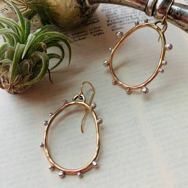 Notions of Lovely - Wholesale Dangle Earrings - Hello Pebble Earrings - 14k Gold Fill & Sterling Silver