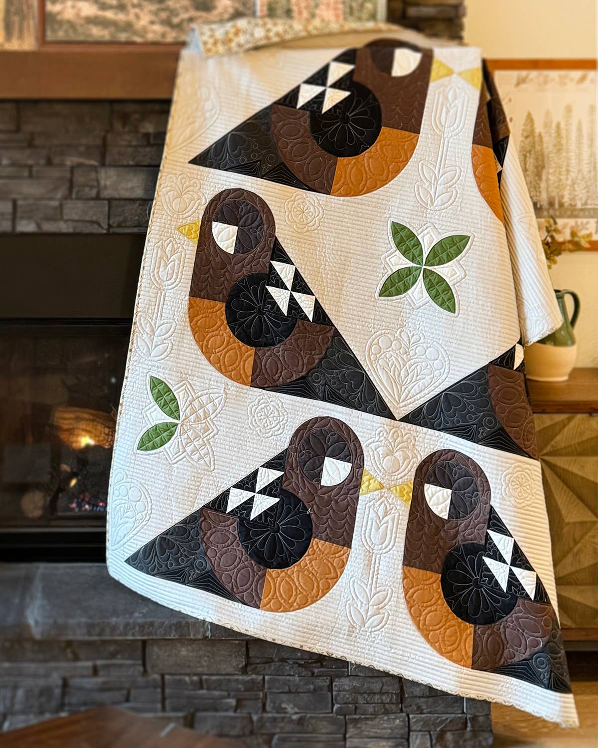 Quiltachusetts - Wholesale Craft Sewing Kit - Folk Birds Quilt Pattern3