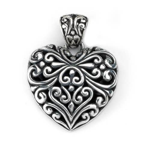 SS intrikata design hjärta hänge för wholesale av Eli Pebble