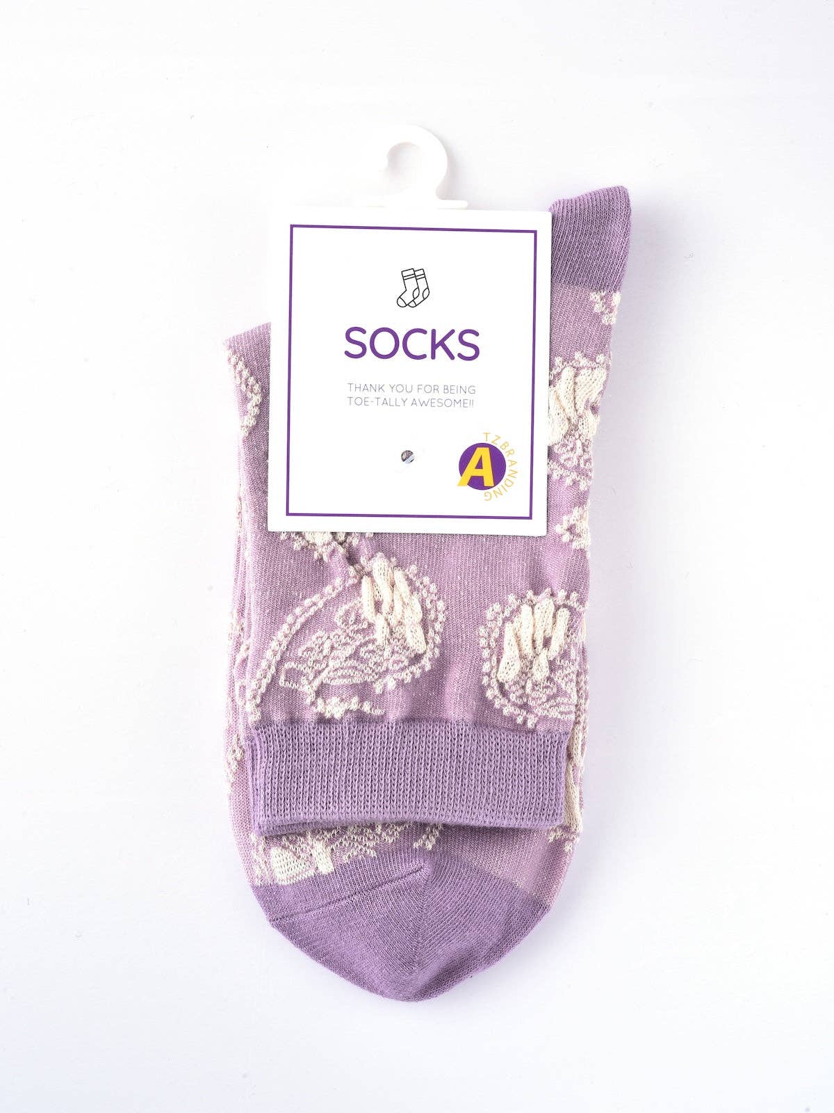 Funkyrel® Atzbranding Limited – Großhandel Socken – Damen – Rufia - Lila geprägte Damensocken2