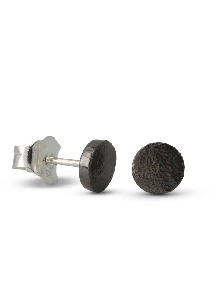 Silver stud earrings "varioval", ruthenium-plated for wholesale by Campur GmbH