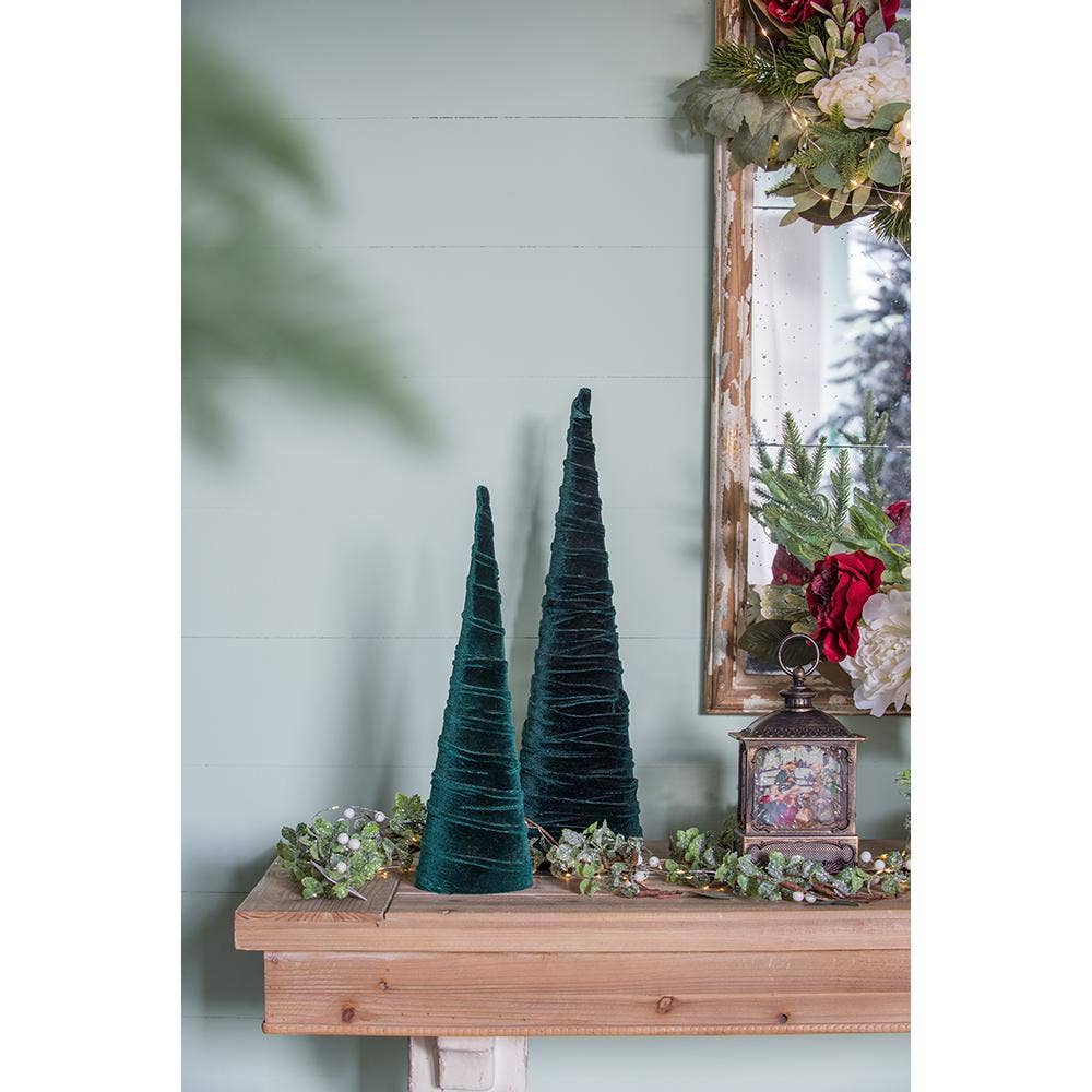 A&B Home Group Inc. – Großhandel Weihnachtsschmuck – D6,3x20" Grüner Samtkegelbaum - Dunkelgrün8