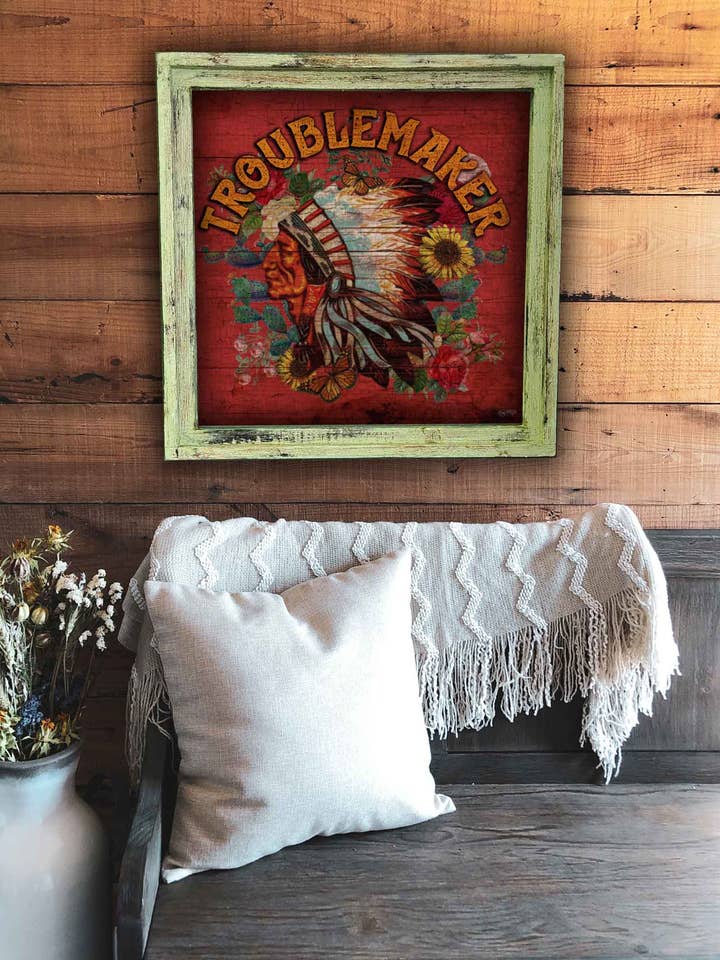 Troublemaker - Square Framed Artwork for wholesale by TroubleMaker Trading Company