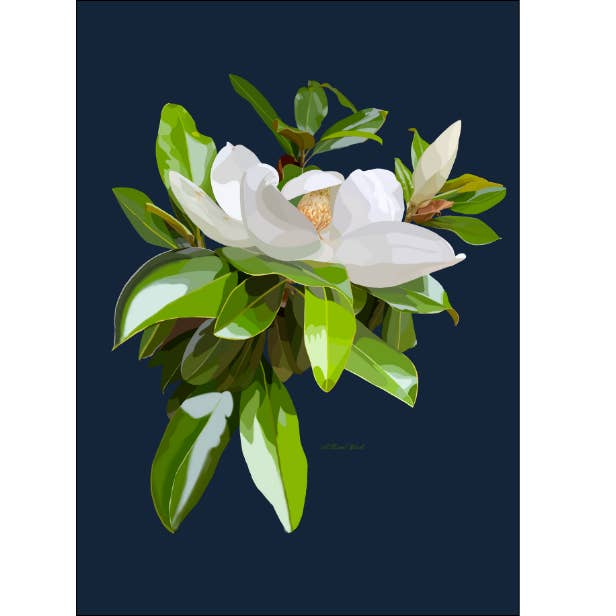 Open Magnolia on Navy Art Print and other Purchase Wholesale weyward. Free Returns & Net 60 Terms on Faire trending on Faire.