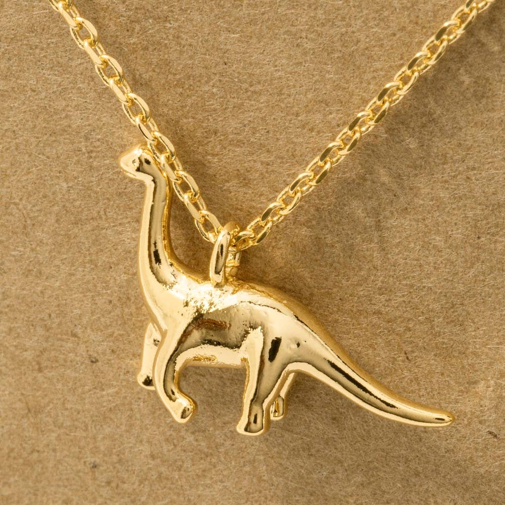 Fame Accessories - Wholesale Pendant/Charm Necklace - Gold Dipped Brachiosaurus Dinosaur Pendant Necklace2