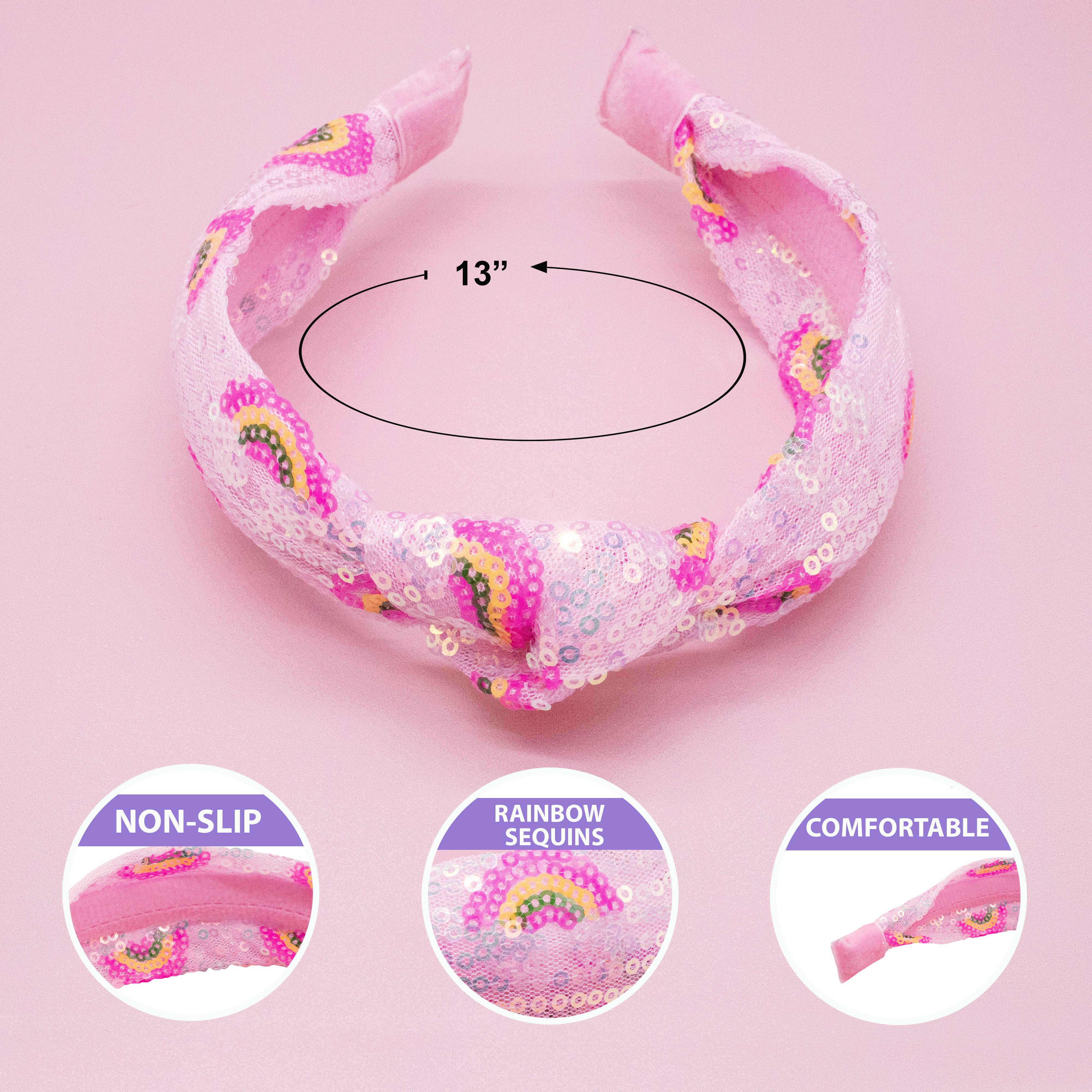 Frog Sac - Wholesale Fashion Headband - Kids - Kids Sequin Knot Headband - Rainbow7