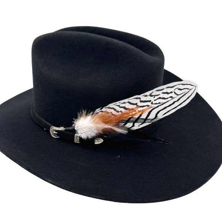 Willow Lane Hat Co. – Engroshandel Hattetilbehør - Dame – Fjer Hat Accent - Zebra