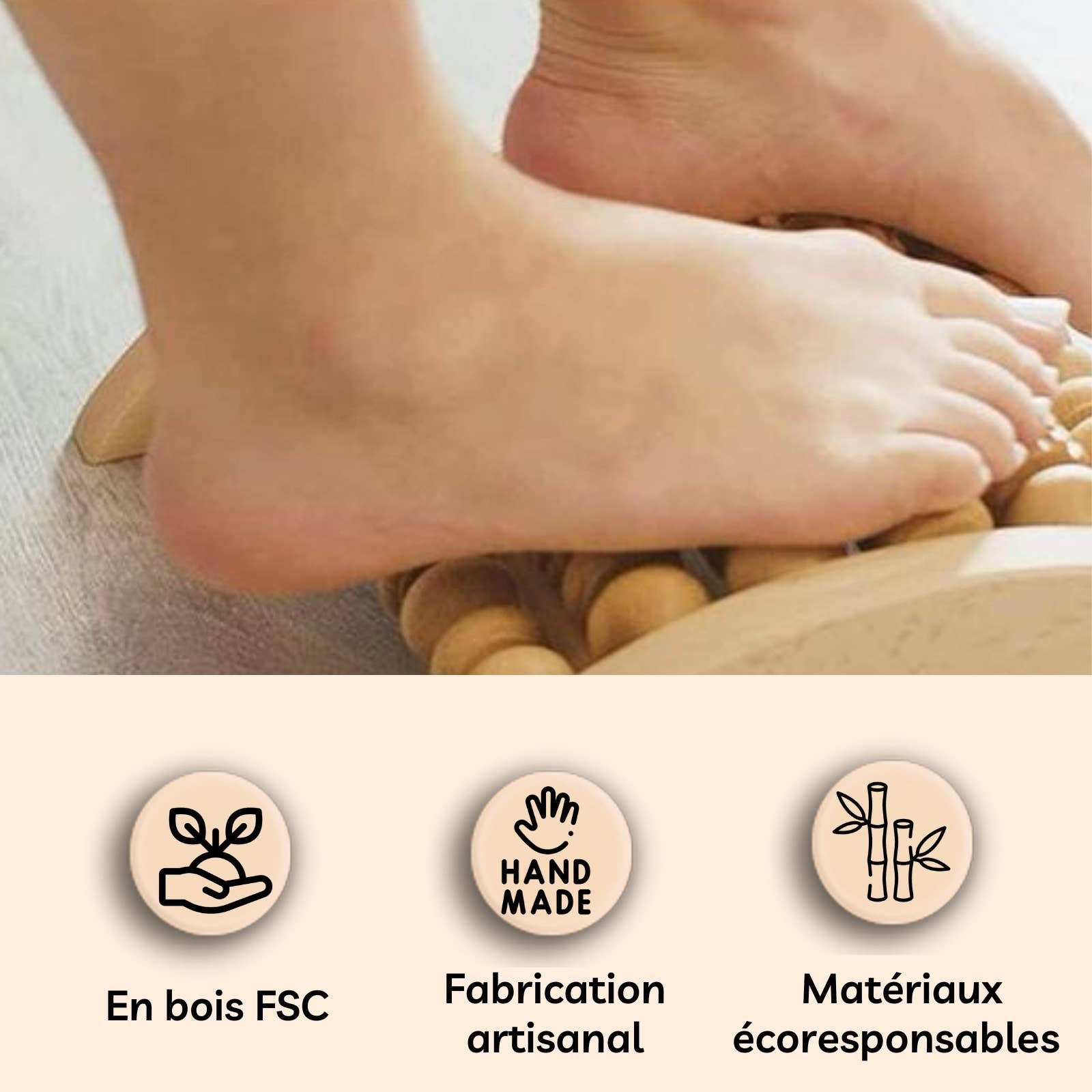 Masajeador de pies herramienta de masaje para pies rodillo de madera 20 x 5  cm al por mayor para tu tienda - Faire España