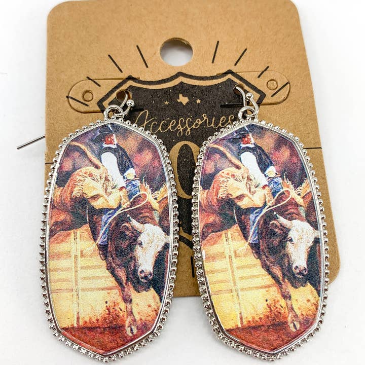 Silver Bull rider earring, last call for wholesale on Faire