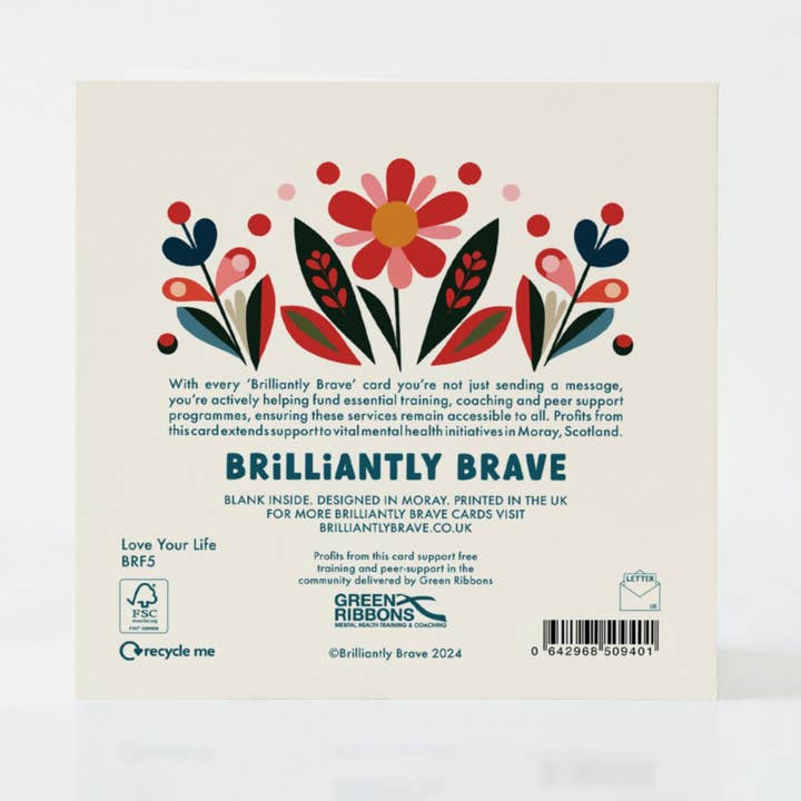 Brilliantly Brave - Wholesale Encouragement Card - Love Your life