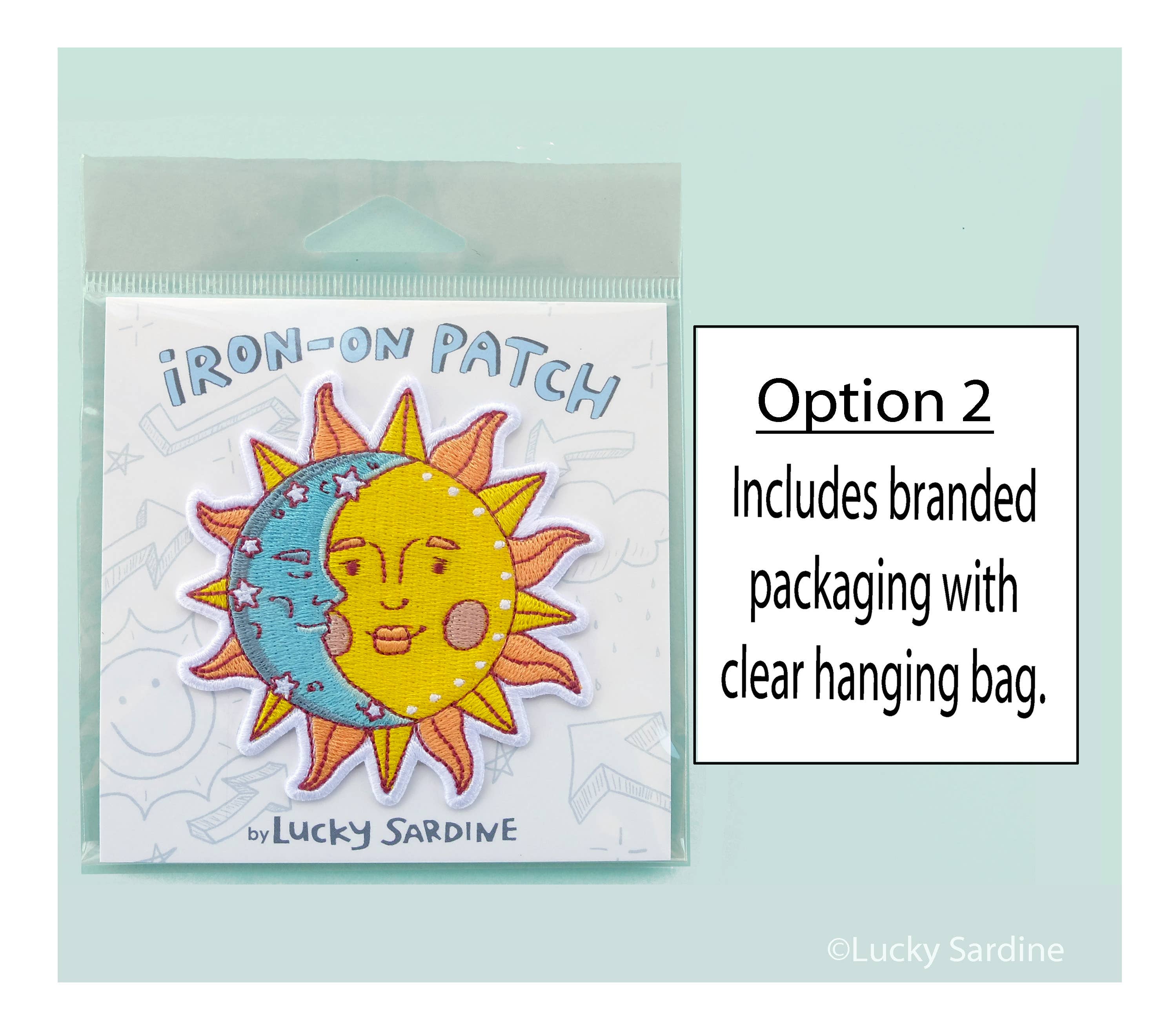 Lucky Sardine - Wholesale Patch - Celestial Sun & Moon, Cosmic Stars Embroidered Iron-On Patch1