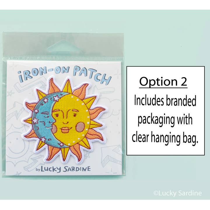 Lucky Sardine - Wholesale Patch - Celestial Sun & Moon, Cosmic Stars Embroidered Iron-On Patch1