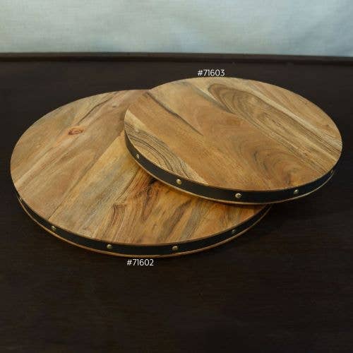 India Handicrafts Inc - Wholesale Lazy Susan - Studded Wood Lazy Susan7