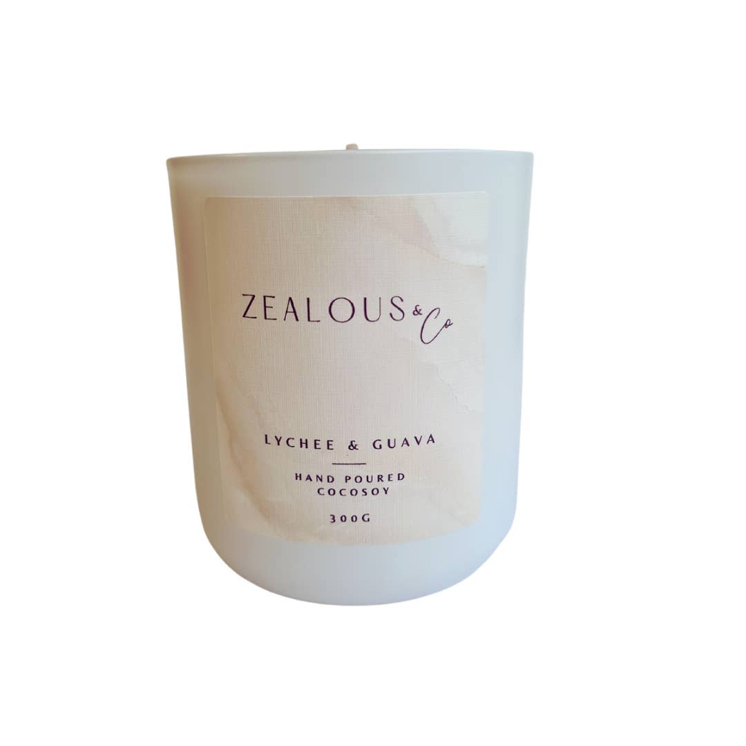 Zealous & Co - Wholesale Jar/filled candle - Lychee & Guava Candle