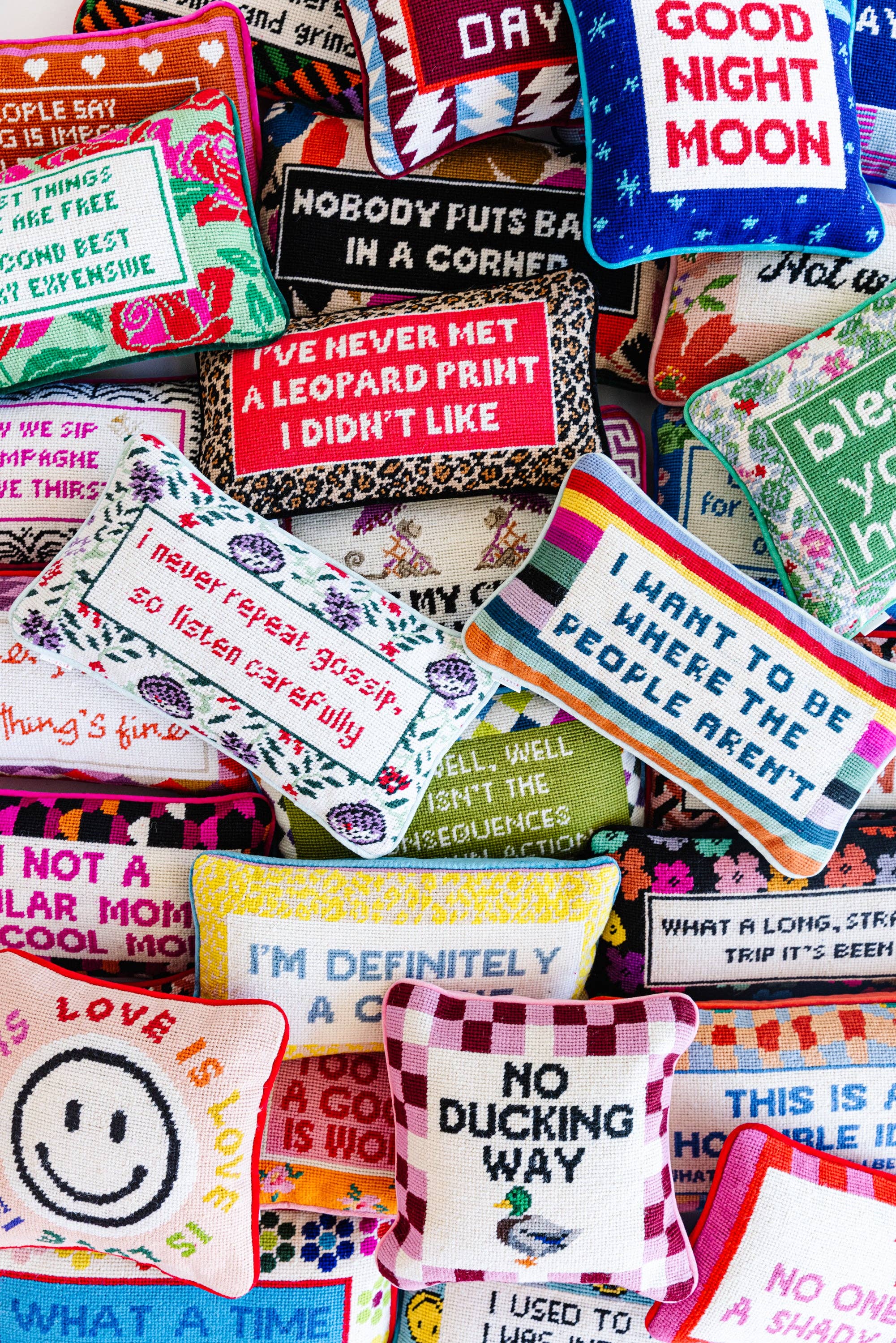 Furbish Studio - Vente Coussin décoratif - Coussin à point de croix « Where the People Aren't »2