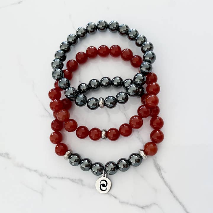 Inspiration & Motivation Gemstone Bracelet Triple Stack for wholesale by everlur