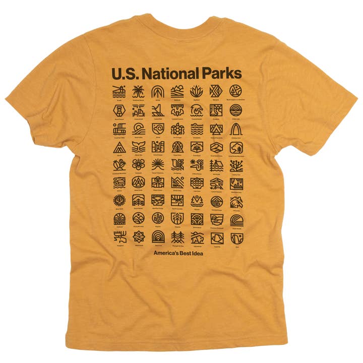 U.S. National Parks Unisex Short Sleeve Pocket Tee for wholesale by The Landmark Project