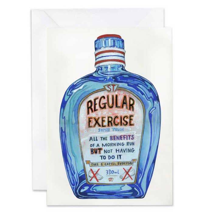 Exercice Régulier - Super Tonique - Carte de Vœux pour la vente par The DM Collection ( We cover US import Duties)