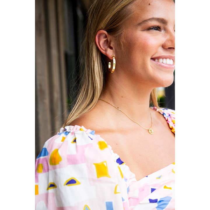 Gracewear Collection - Wholesale Hoop Earrings - shield embossed earrings