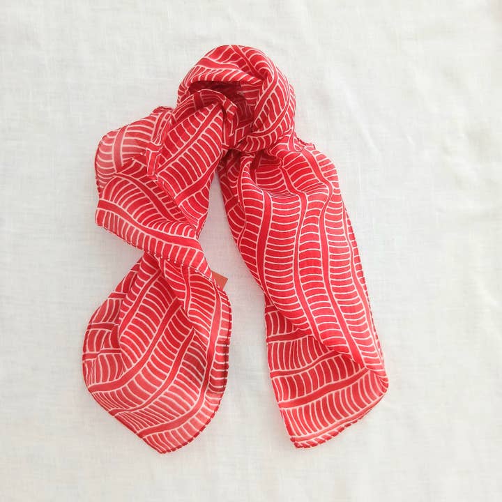 Pure Silk Scarf Circles and Lines Necktie TS-1120 for wholesale by Cinnamon Creations